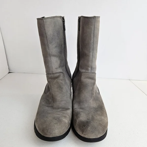 UGG Joely Wedge Side Zip Waterproof Women's Gray Wedge Boots 7.5 - Picture 5 of 16